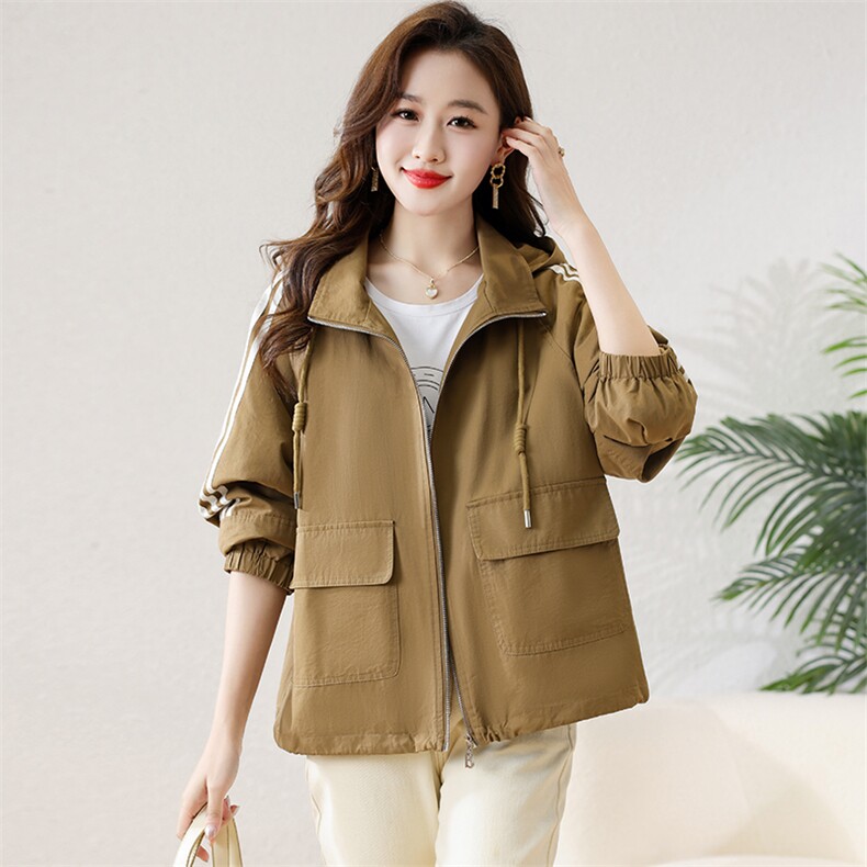 休闲女百搭三叶草2024年新款韩版宽松夹克时尚减龄短款上衣工装服，女装短外套，芙芮