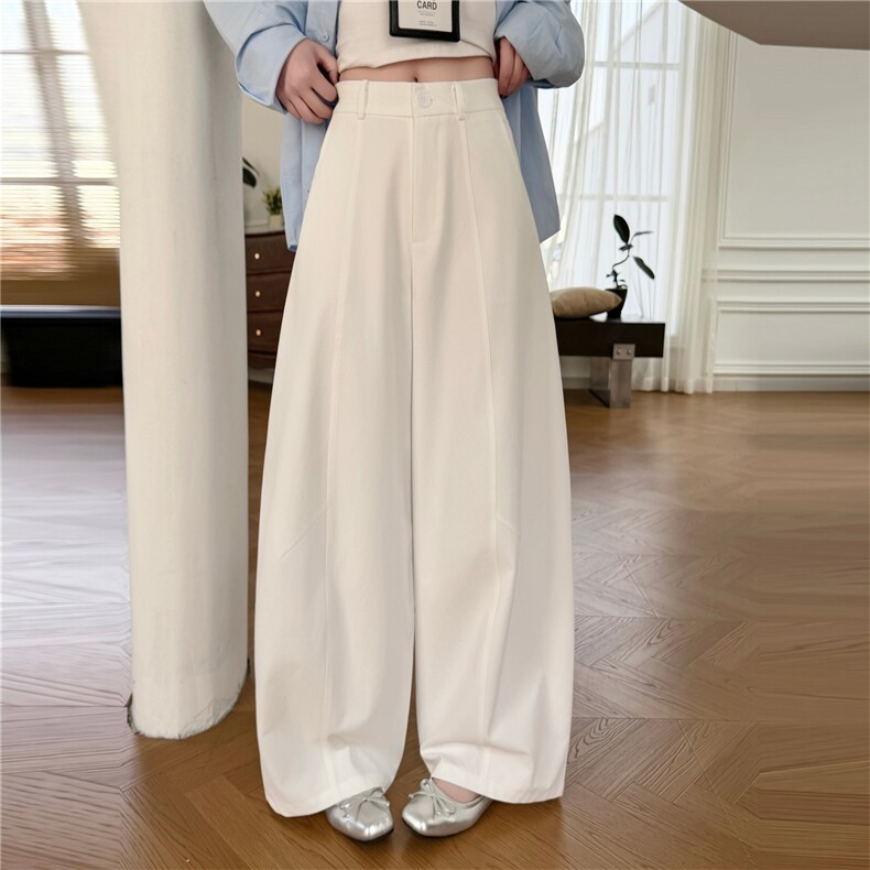 2026年春季新款时尚百搭高腰显瘦休闲弯刀裤，女装休闲裤，深水步