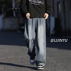 牛仔裤男士美式秋冬款简约百搭休闲宽松长裤K870特批40加绒特批50，男装休闲裤，星座718-1