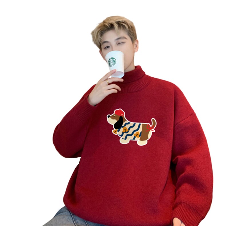 高质量！秋冬季高领毛衣加绒加厚翻领针织衫男毛衣FL550-特P38,男装针织衫/毛衣,电商B371