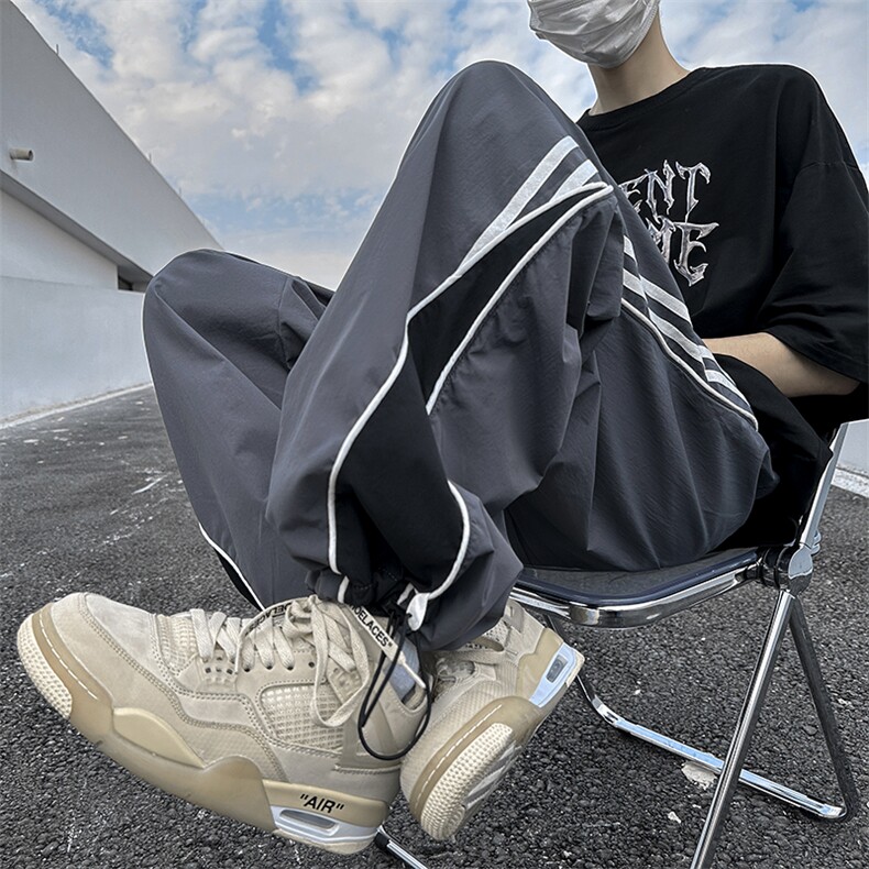 百搭休闲裤男宽松2023潮男束脚裤子百搭ins港风潮男裤K0811-P40图片