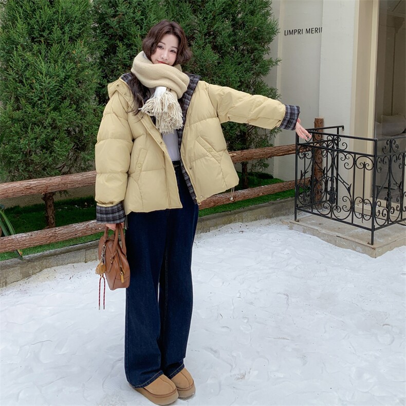 新品不可拆连帽短款羽绒服50白鸭绒2C273-9913-P255-K378,女装羽绒服,2C273