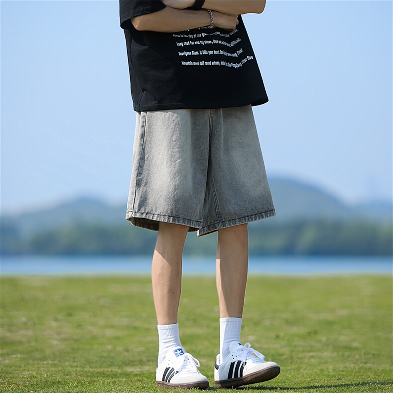 牛仔短裤男士韩版潮流做旧痞帅2024夏季新款ins五分裤RK1894-P37,男装牛仔裤,星座412-2