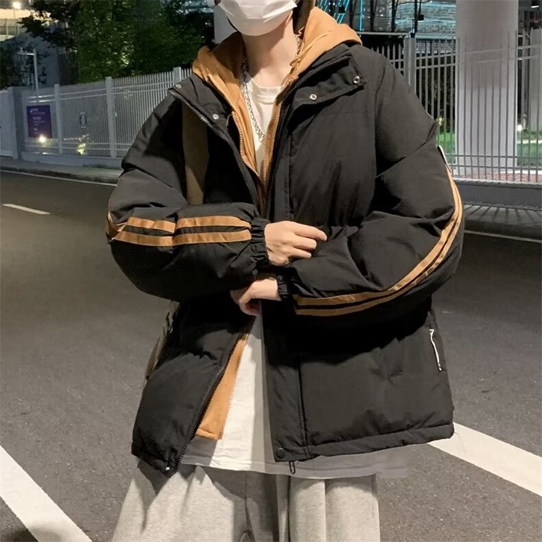 港风青年宽松假两件面包服宽松加厚保暖男外套冬季新款M009-P85,男装棉衣,星座1008