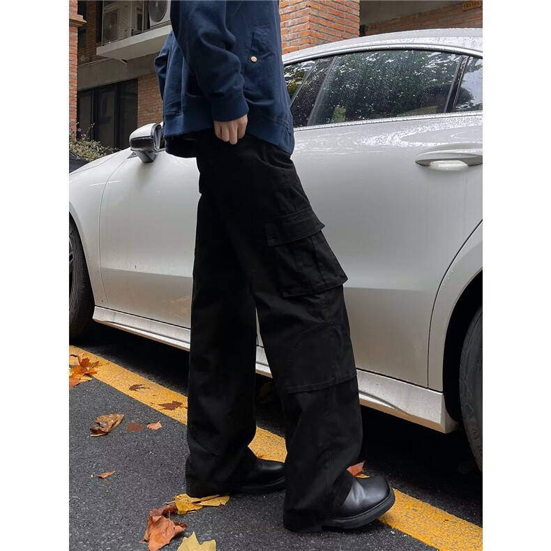 纯棉美式vibe高街复古多口袋工装裤男休闲宽松直筒裤潮牌裤子,男装休闲裤,星座410-6（原星座1304-1）