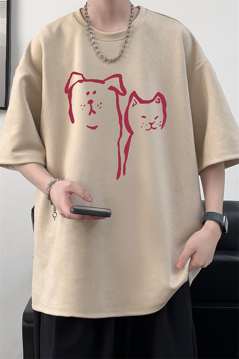 麂皮绒短袖t恤男大码半袖男大皂风JD82378-P25,男装T恤,电商A040