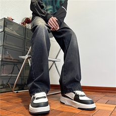 k1093-p45-控68M-5XL现货磨白渐变宽松cleanfit牛仔裤，男装牛仔裤，星座116