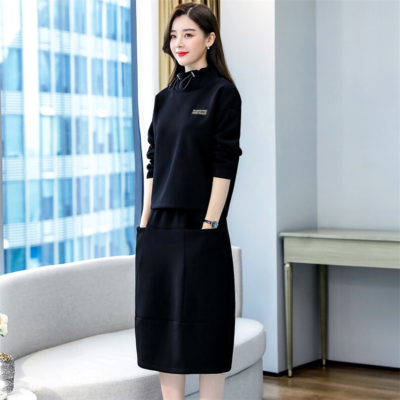 时尚套裙两件套中高领休闲舒适女2022年春季,女装套装/套裙,凝聚力