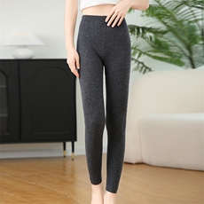 轻奢软糯四平双股加厚baby小山羊绒保暖中高腰修身显瘦打底裤女，女装打底裤，飞艺羊绒