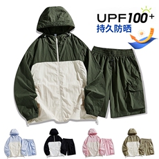 UPF100+有报告凉感轻薄透气套装防晒服两件套HS623-P75，男装防晒衣，星座1206（原A206）