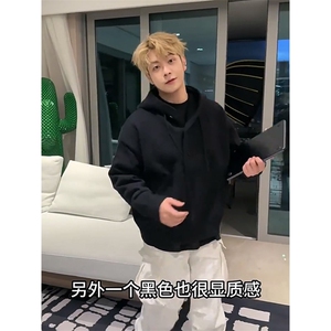 重磅秋冬装北极绒开衫毛衣美式复古休闲慵懒风针织衫加厚连帽外套图片