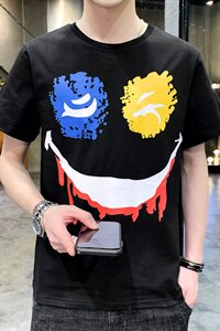2021夏季新款男潮个性印花百搭套头短袖T恤男 A436-T638-P25图片