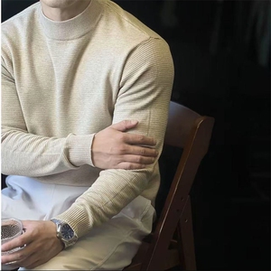 现货横条毛衣男半高领打底衫针织衫 8881-P50图片