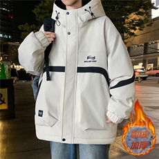 数据款秋冬季加绒加厚青少年连帽夹克男潮牌设计感外套JK8802-P75，男装夹克，星座301D(原星座1004-8）