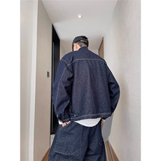 重磅春秋季复古宽松明线牛仔夹克外套男女款ins潮牌工装上衣JK47，男装工装外套，星座516A