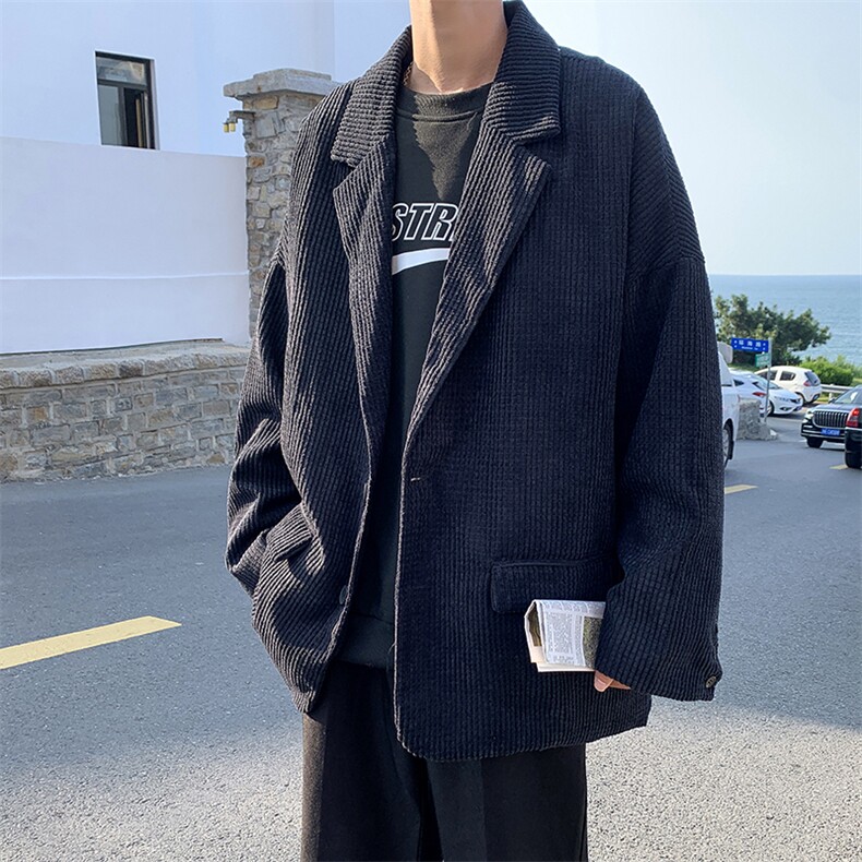 春季新款小西装复古港风灯芯绒外套男ins潮流西服夹克W1865-P60,男装西服,星座512-3