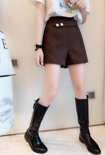 小高腰无敌显瘦咖色短裤，女装，秀禾
