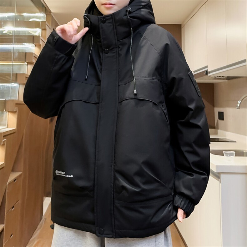 冬季连帽羽绒服男宽松男士工装羽绒衣外套潮流A266-88610-P215,男装羽绒服,电商A266