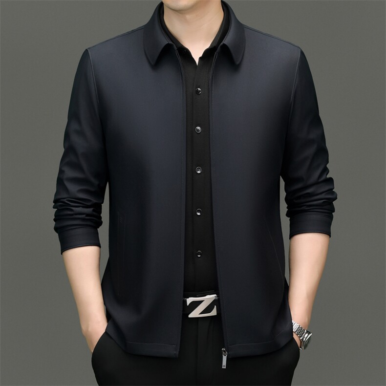 XL-K8508秋冬新款男士夹克翻领商务休闲时尚青年男装纯色外套图片