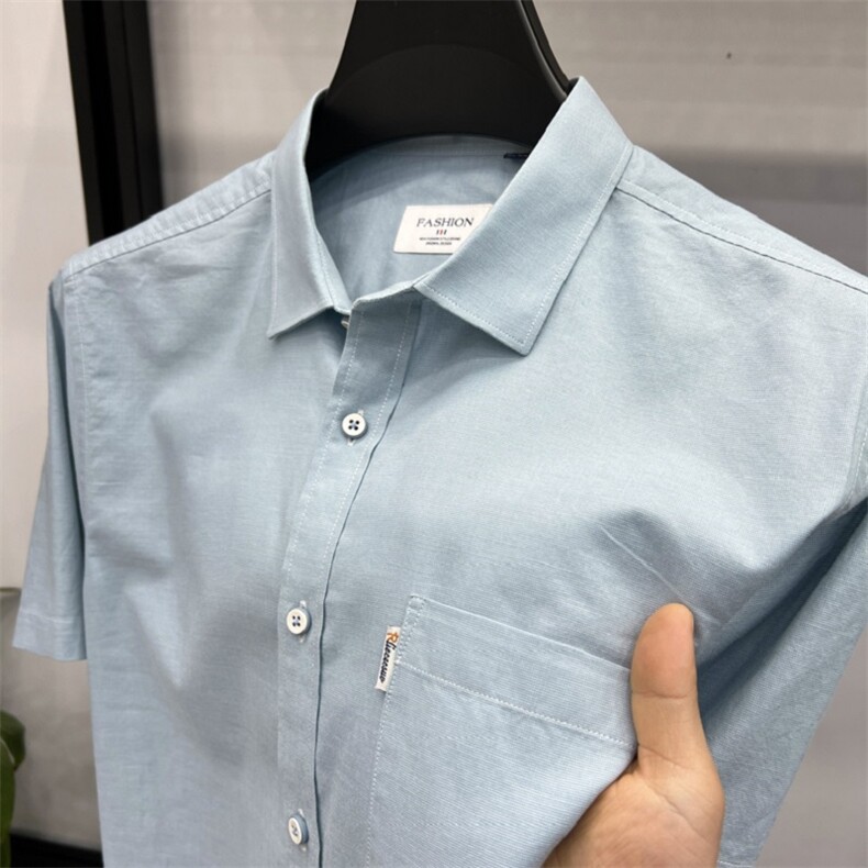 FN824821纯棉牛津纺商务休闲衬衫手拍图主推大货长期款稳定,男装衬衫,钱塘207-1