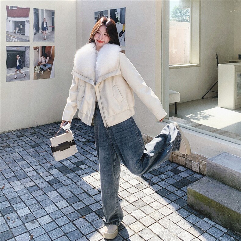 米白色90白鸭绒羽绒服女冬季2025新款韩系复古保暖加厚高级感外套,女装羽绒服,2B187