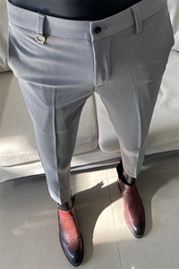 春季西裤男修身直筒高级感商务休闲男士九分裤9089—特批P45图片