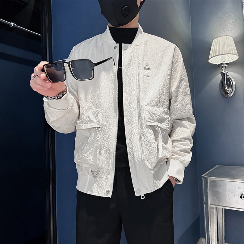 棒球领夹克男修身潮痞帅高级感社会小伙店主风301C-JK12-P98控138,男装夹克,星座301C（原B323）