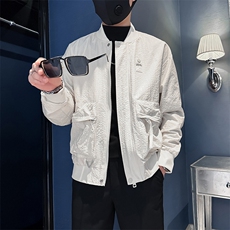 棒球领夹克男修身潮痞帅高级感社会小伙店主风301C-JK12-P98控138，男装夹克，星座301C（原B323）