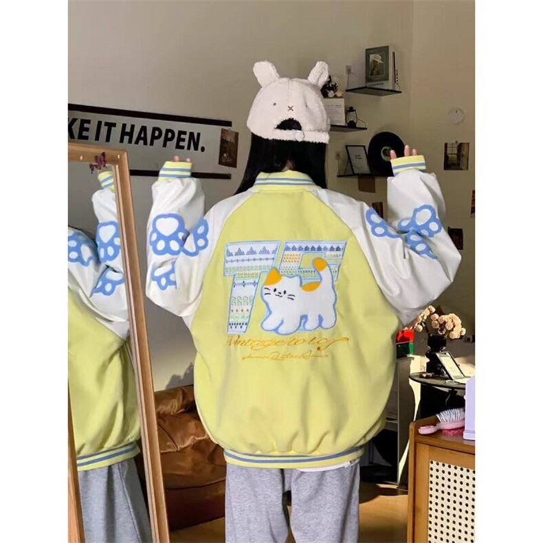 春季新款港风美式卡通刺绣拼接立领棒球服夹克外套潮JK1427-P85,男装夹克,星座313A(原308A-2)