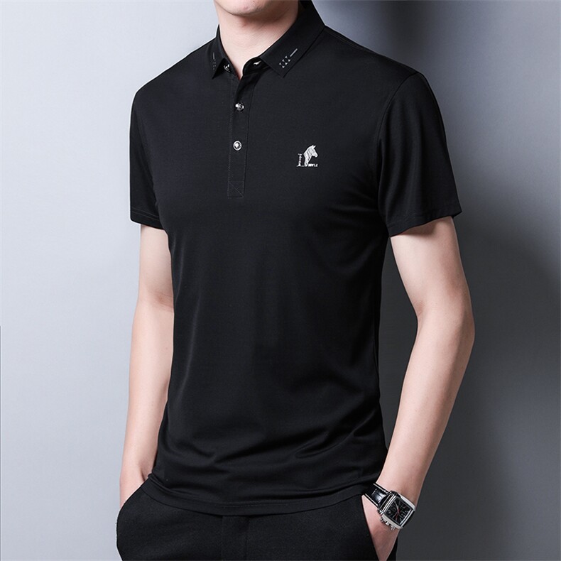 爸爸夏装中年男士短袖t恤夏季中老年纯棉polo衫上衣宽松衣服男装,男装T恤,电商B212（原钱塘6029）
