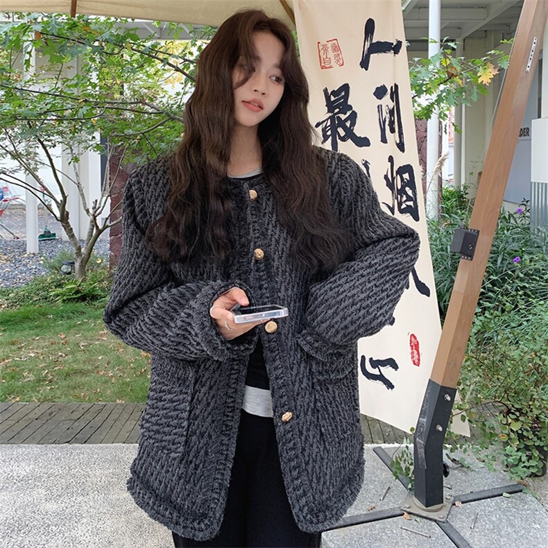 2C085-Q951P295小香圆领90白鸭绒毛呢外套羽绒服控448,女装羽绒服,2C085