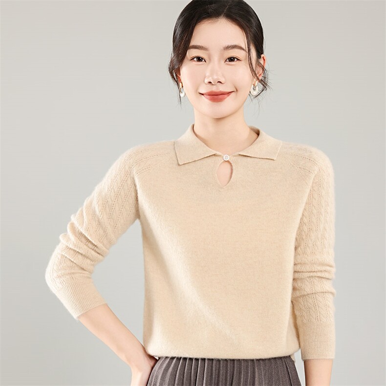 35%羊绒衫秋冬季新款舒适时尚百搭女式宽松长袖打底毛衣,女装羊绒衫,琳尚羊绒