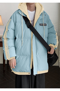 棉服男冬季新款港风宽松假两件连帽棉衣MF8587-特P78图片