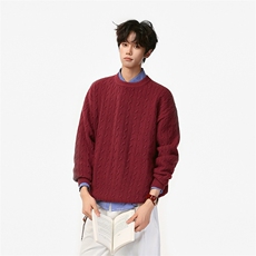 红色圣诞新年毛衣保暖内搭针织衫休闲套头上衣5Q1144-TP5098，男装针织衫/毛衣，电商A102