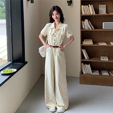 2025夏季新款韩系工装衬衫连体裤女设计感炸街收腰显瘦休闲连体裤，女装套装/套裙，2C210