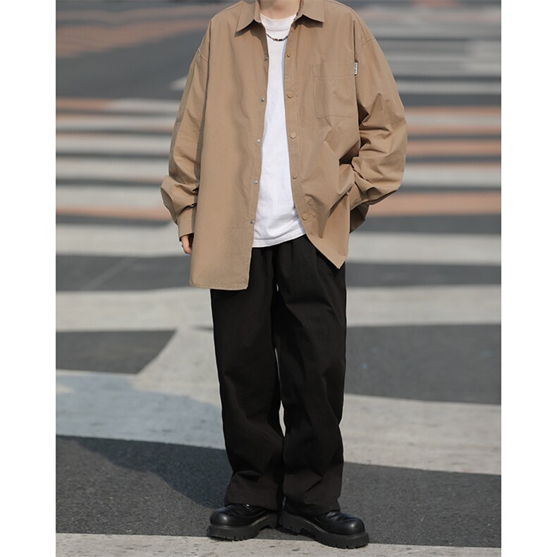 日系长袖衬衫男韩版潮流痞子帅2024春季新款ins宽松外套CY508-P35,男装衬衫,星座412-2