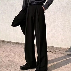 W9252-P38网图现货春季新款微喇休闲西裤直筒宽松坠感长裤，男装西裤，星座1608-2