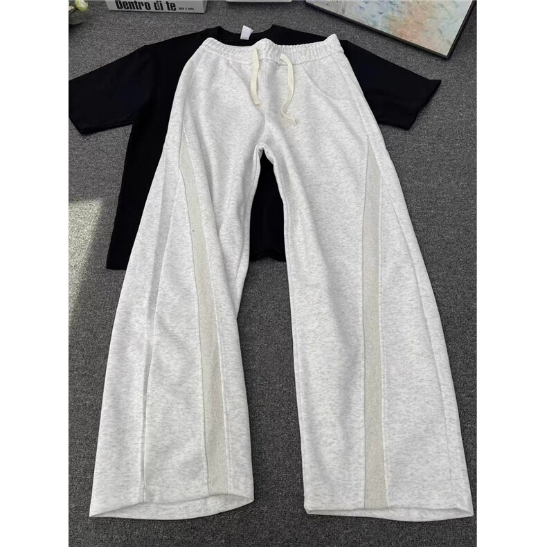 SK20-P32斜切弯刀卫裤男美式直筒微喇阔腿裤高级感休闲运动裤子，男装休闲裤，电商B323A