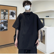 网图【连帽泡泡纱防晒衣】夏季潮牌短袖百搭宽松T恤套装TZ113-P68，男装防晒衣，星座1213