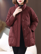 长期有货立领羽绒服中长款2024冬季新款宽松加厚白鸭绒外套女，女装羽绒服，璐依舞