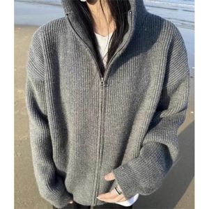 秋冬季cleanfit半拉链连帽毛衣男潮穿搭慵懒风针织外套ML108