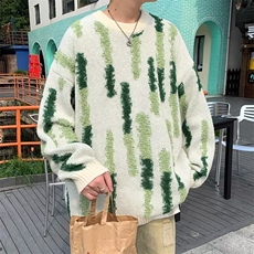 韩系秋冬新款潮牌街头撞色毛线针织衫圆领百搭毛衣男情侣7107/P50，男装针织衫/毛衣，星座506