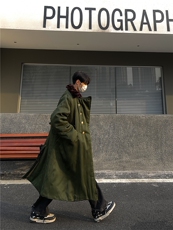 军绿色棉大衣男2024秋冬季新款加厚保暖棉衣外套东北军阀少帅服潮，男装风衣，星座1005