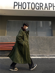 军绿色棉大衣男2024秋冬季新款加厚保暖棉衣外套东北军阀少帅服潮图片