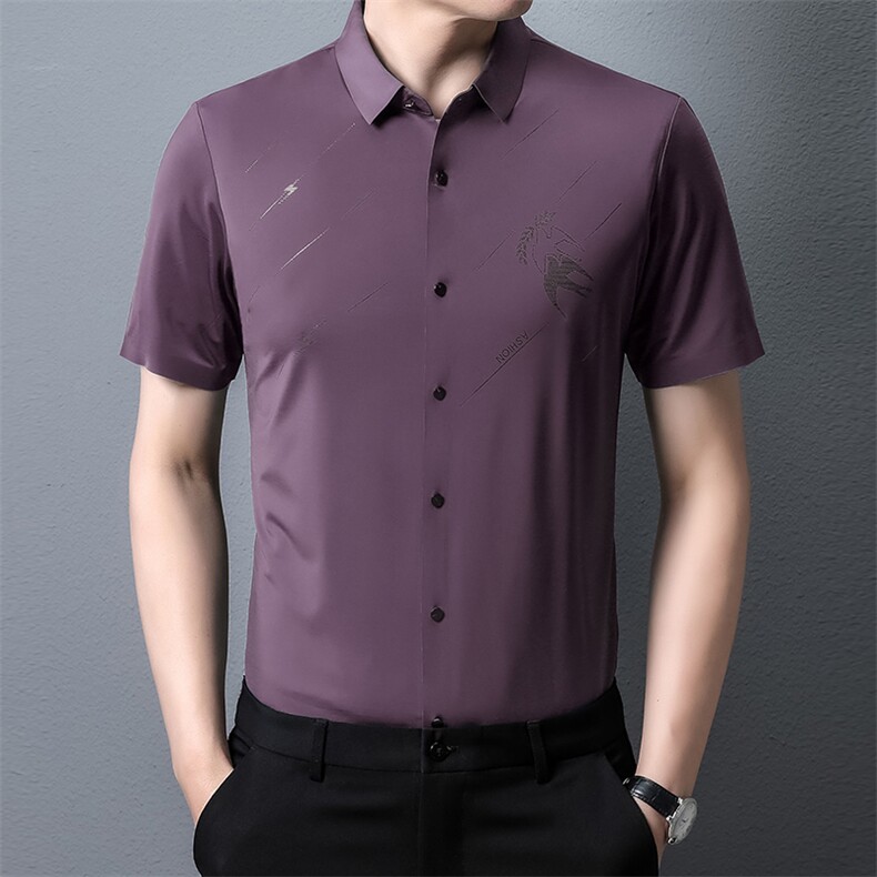 PAF3307钱塘2020-3夏季新款男士无痕高品质短袖衬衫商务衬衣P44,男装衬衫,钱塘207-3