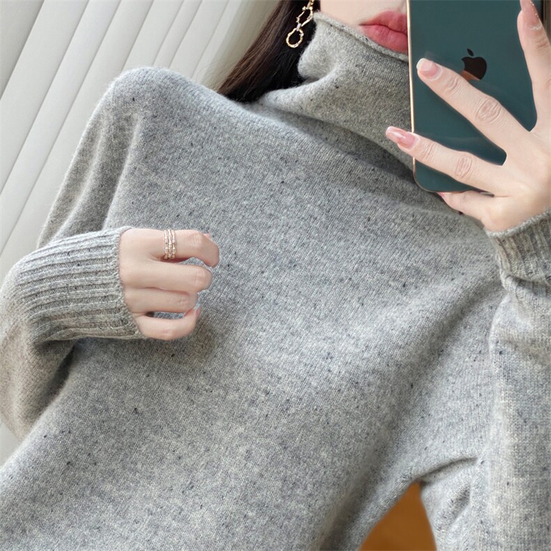 时尚百搭加厚羊毛女士高领毛衣显瘦保暖冬季必备单品，女装羊毛衫，九嘉羊绒