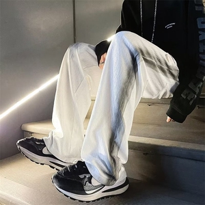 高级设计感裤子高街潮ins坠感阔腿裤男hiphop炸街运动裤k071-p35图片