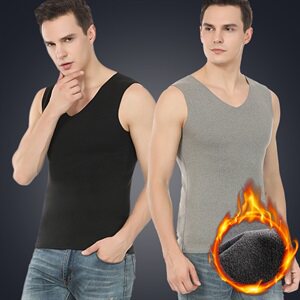 9862浅灰V领薄款单面磨毛发热纤维纯色打底衫无痕保暖背心马甲,女装背心吊带,星座510A-1