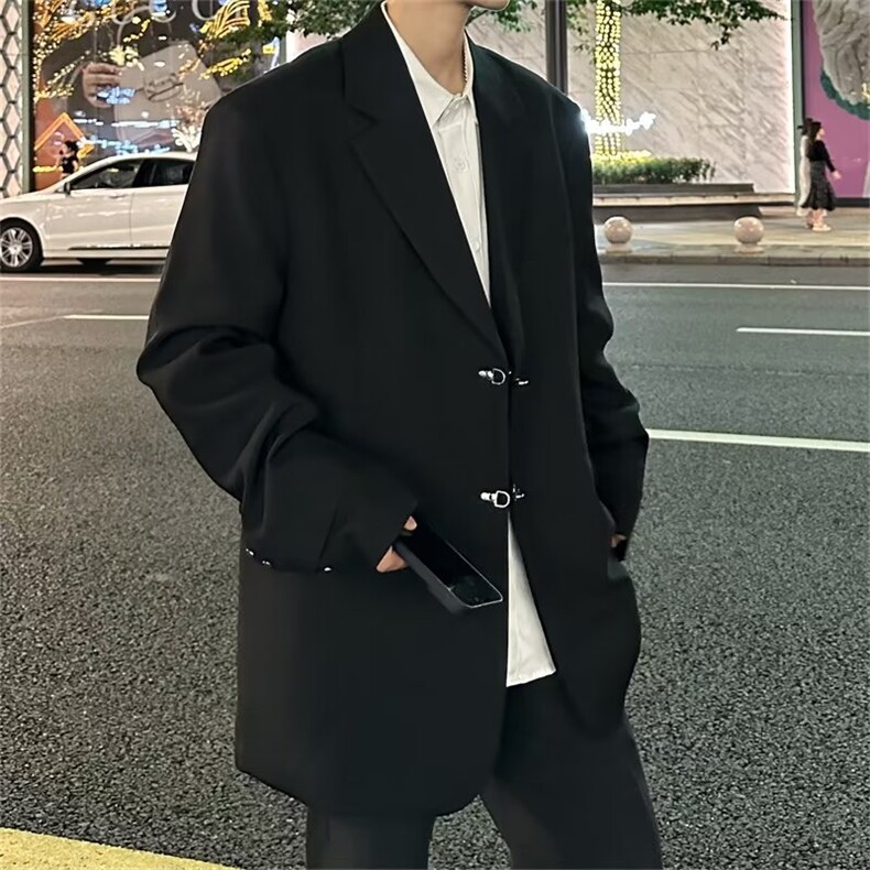 小众设计感垫肩西服外套金属装饰简约高级潮流上衣外套XW130-P75,男装西服,星座1109-3