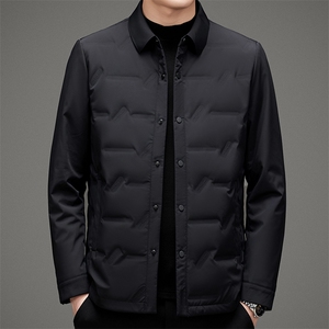 纯色翻领90鹅绒羽绒服男士冬季商务休闲简约羽绒袄MSNAD2118-P265图片